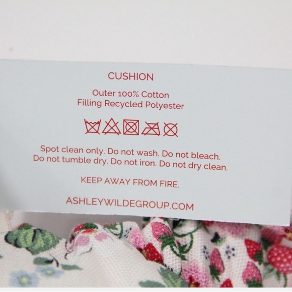 Cath Kidston London Strawberry Heart Ruffle Cushion - Picture 11 of 12